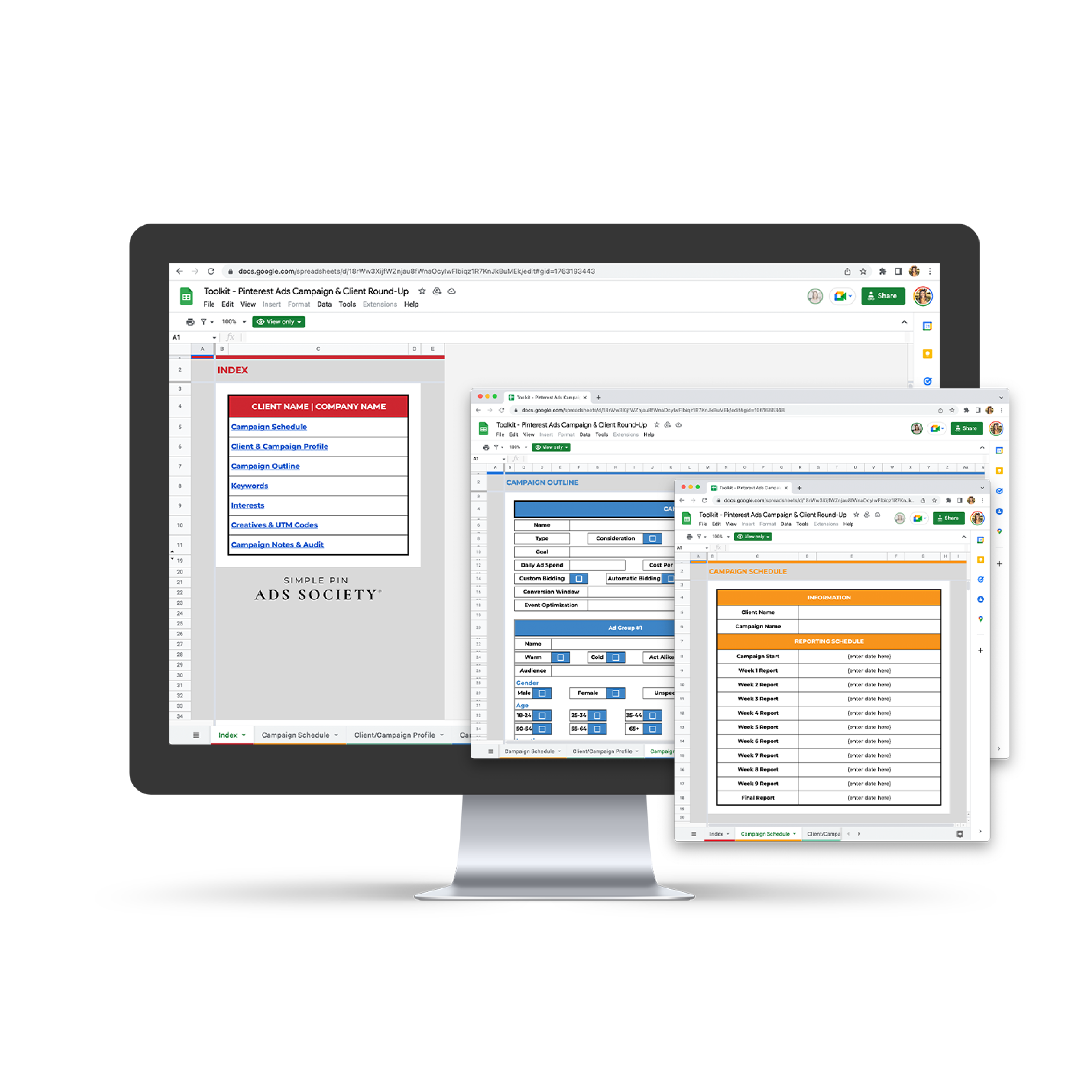 Pinterest Advertising Spreadsheet – Simple Pin Shop
